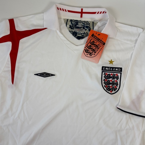 NWT Umbro England Football Soccer Team Jersey 2005 2006 X-Static White XL *READ*